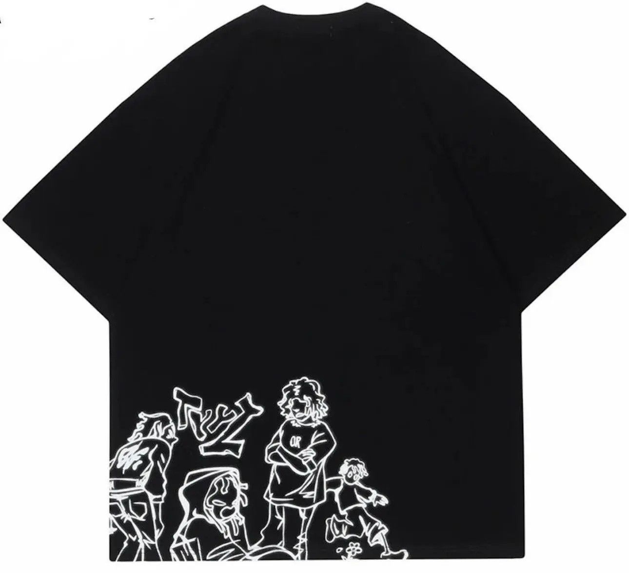 Japanese Brand Streetwear Funny Anime Cartoon Graphic Oversized T-Shirt y2k Size US L / EU 52-54 / 3 - 2 Thumbnail