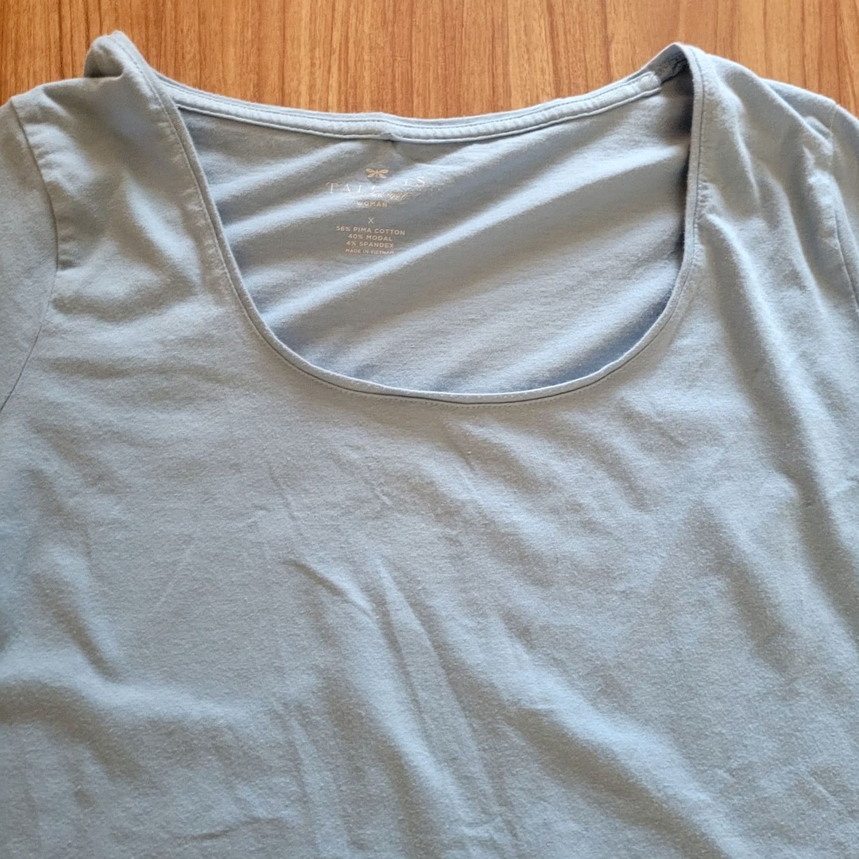 Talbots Talbots Shirt Womens 1X Blue Pima Cotton Scoop Neck Basic Layer Everyday Short Sleeve Cotton Jersey Plus Size T-Shirt Size XL / US 12-14 / IT 48-50 - 3 Thumbnail