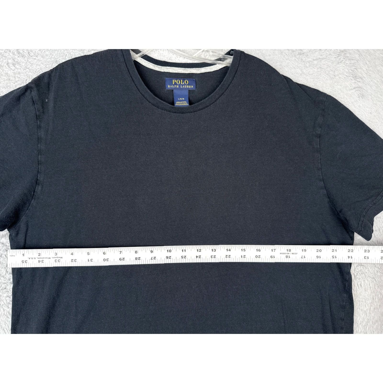 Ralph Lauren VINTAGE Ralph Lauren Shirt Men’s Large Black Crew Neck Cotton Jersey Embroidered Logo 90s Sports American Designer T-Shirt Mens Size US L / EU 52-54 / 3 - 7 Thumbnail
