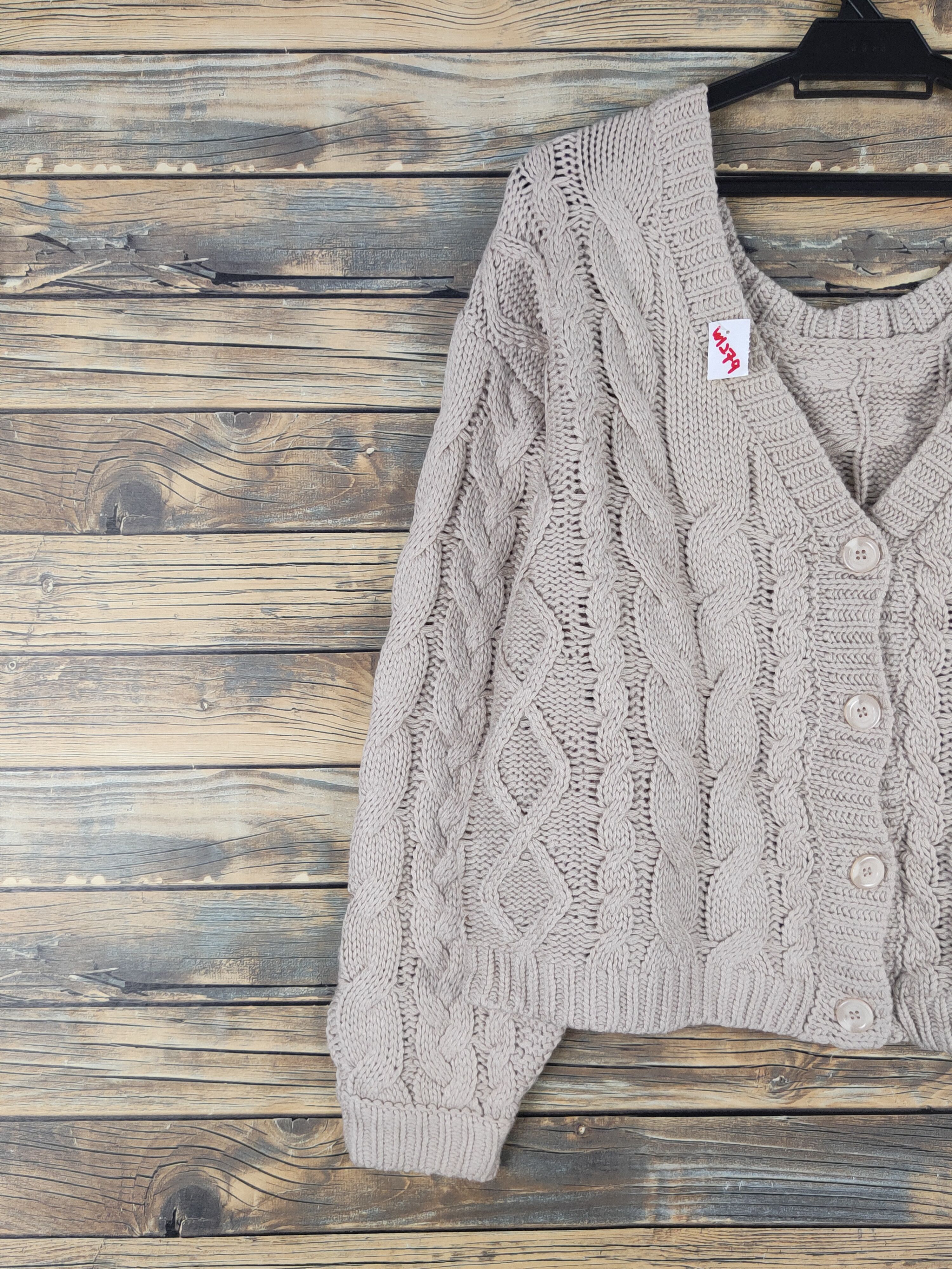 Aran Isles Knitwear Japanese Brand Brown Knitwear Cardigan Crop Tops #W1279 Size L / US 10 / IT 46 - 3 Thumbnail