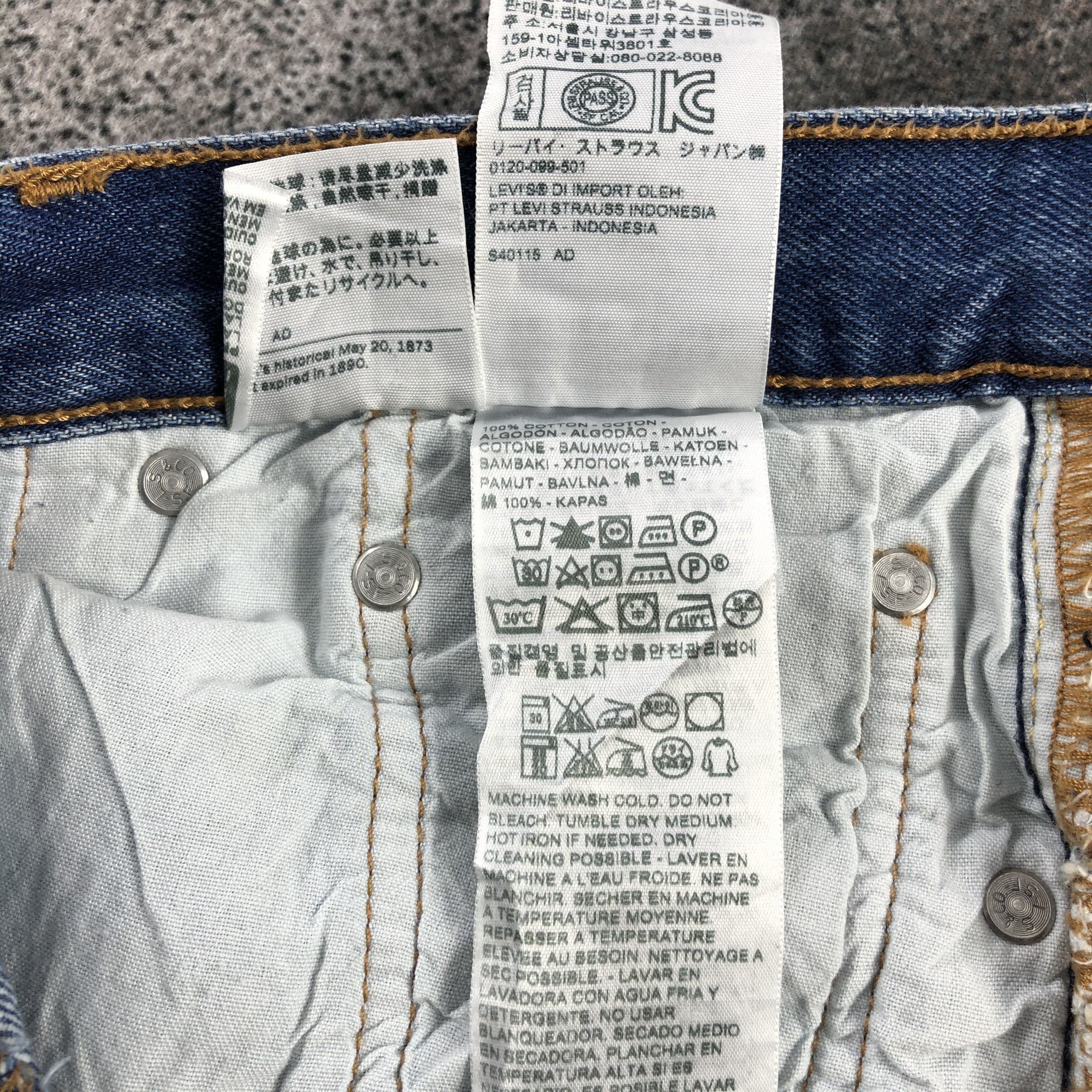 Levi's Levis 501 Jeans Distressed Denim KJ1012 Size US 28 / EU 44 - 12 Thumbnail