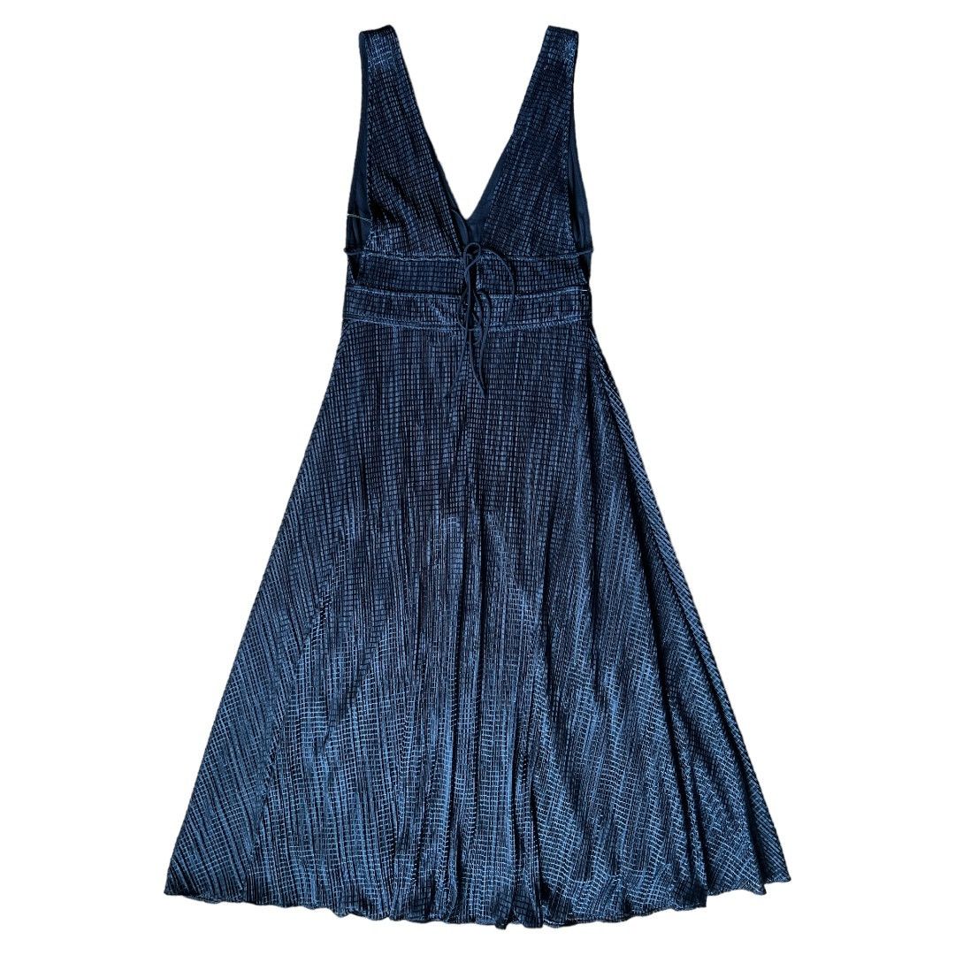 Monique Lhuillier ML MONIQUE LHUILLIER Navy Tie V-back Midi Dress, US0 Size XS / US 0-2 / IT 36-38 - 1 Thumbnail