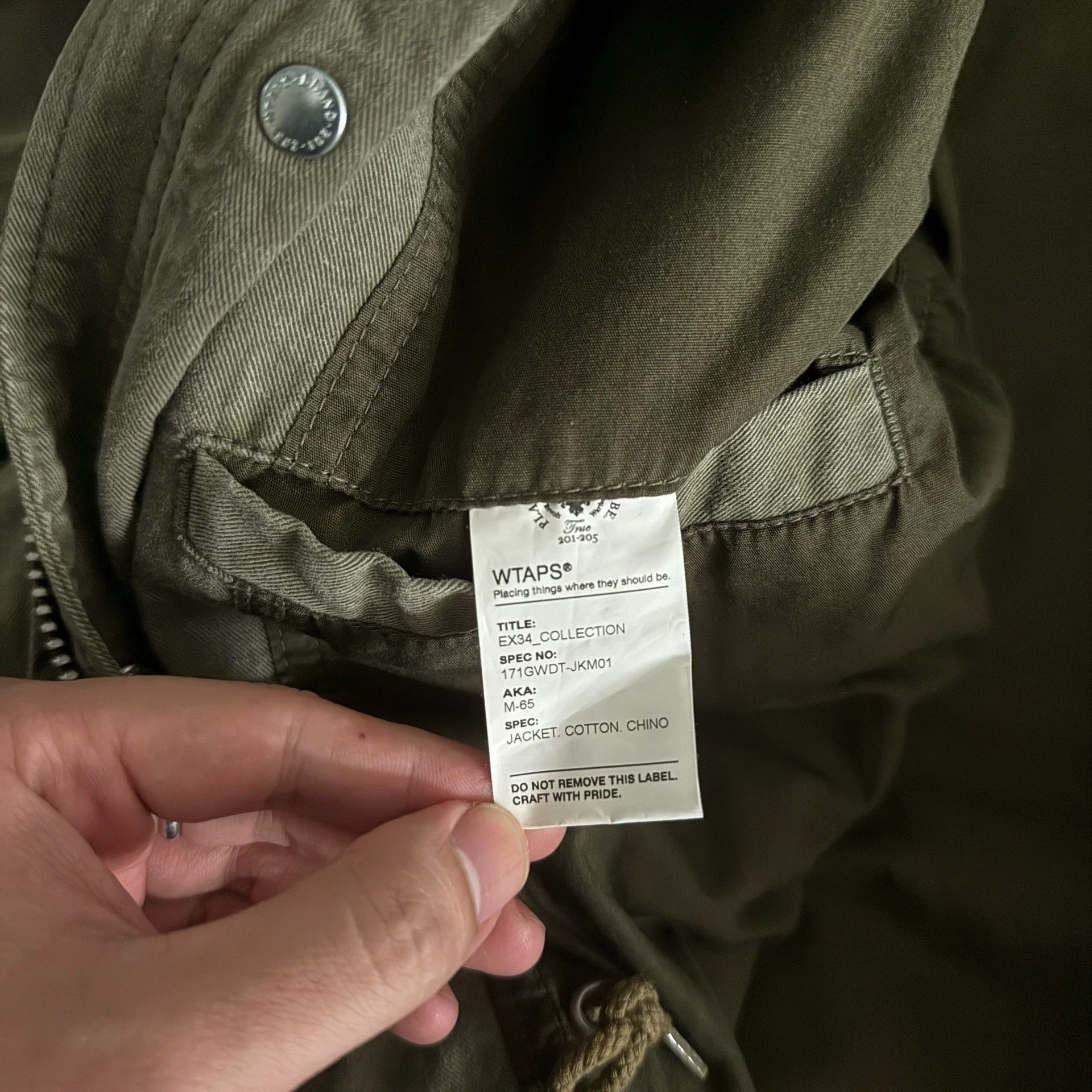 Wtaps Wtaps 17ss M65 Washed 4-Pocket Olive Jacket L Size US L / EU 52-54 / 3 - 5 Thumbnail