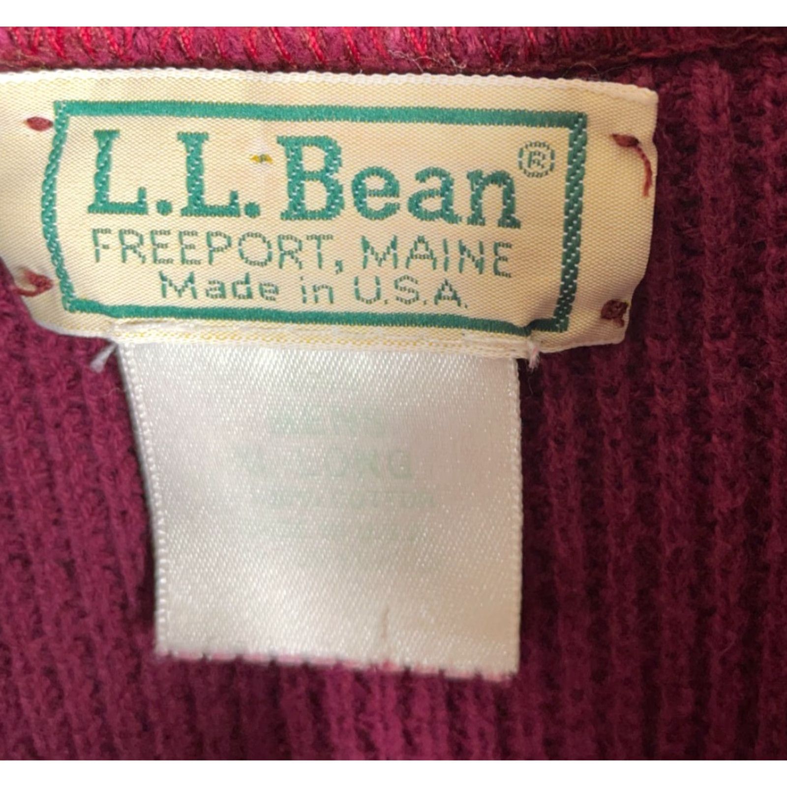 Vintage VINTAGE L.L. Bean Henley Sweater Men XL Tall Dark Red Burgundy Cotton 90s Fisherman Crew Neck Knitted Heavyweight Knit Casual Mens Big & Tall Shirt Size US XL / EU 56 / 4 - 3 Thumbnail