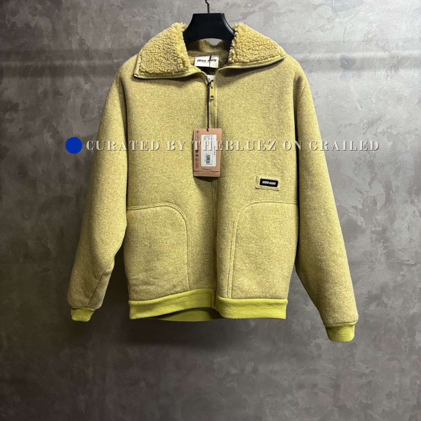 Miu Miu Miu Miu 25% Cotton Fleece Stand Collar Jacket Size M / US 6-8 / IT 42-44 - 1 Thumbnail