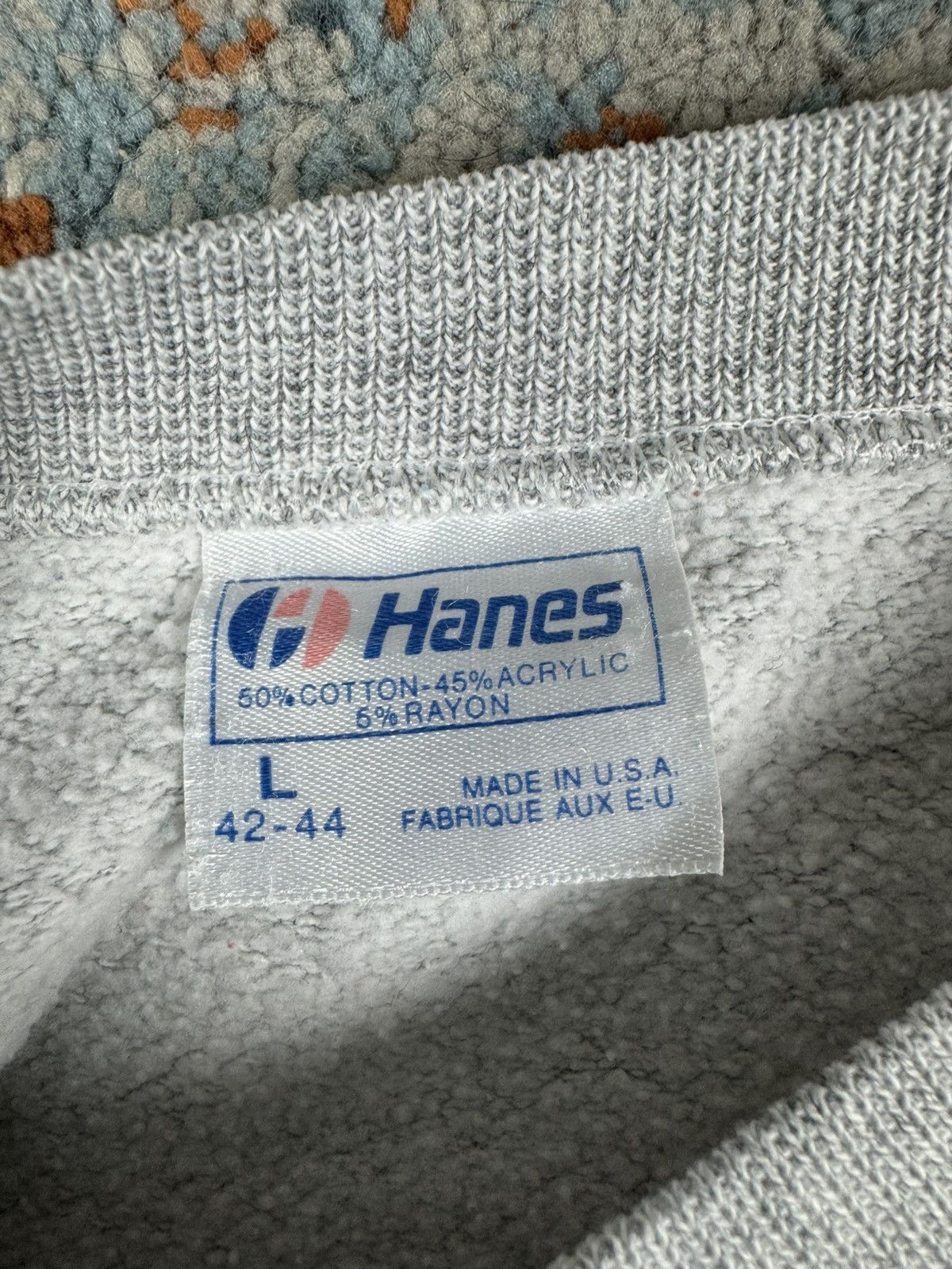Hanes × Vintage Vintage 90s Hanes logo spellout heather grey boxy sweatshirt Size US L / EU 52-54 / 3 - 6 Thumbnail