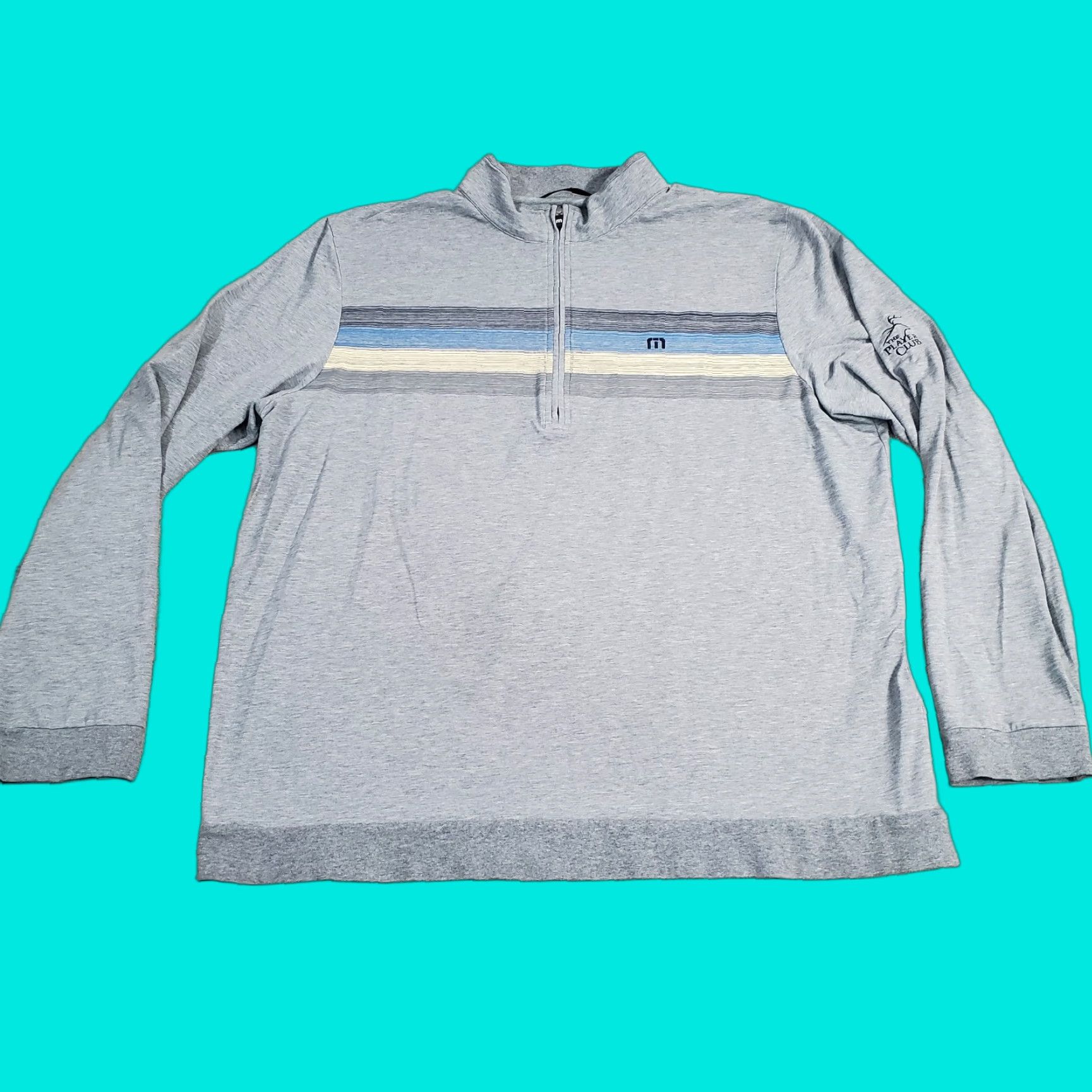 TravisMathew Travis Mathew 1/4 Zip Pullover Mens XL Gray Shirt Jacket Performance Regular Logo Long Sleeve Casual Shirt Jacket Size US XL / EU 56 / 4 - 1 Thumbnail