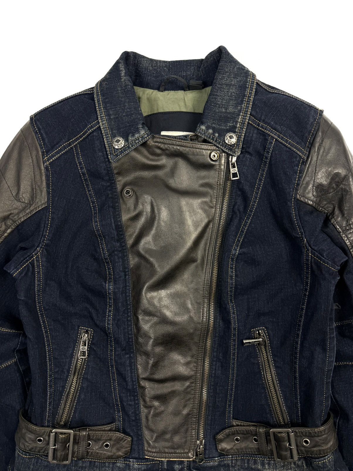 Harley Davidson Harley Davidson Vintage Buffalo Leather Denim Biker Jacket Size M / US 6-8 / IT 42-44 - 8 Thumbnail