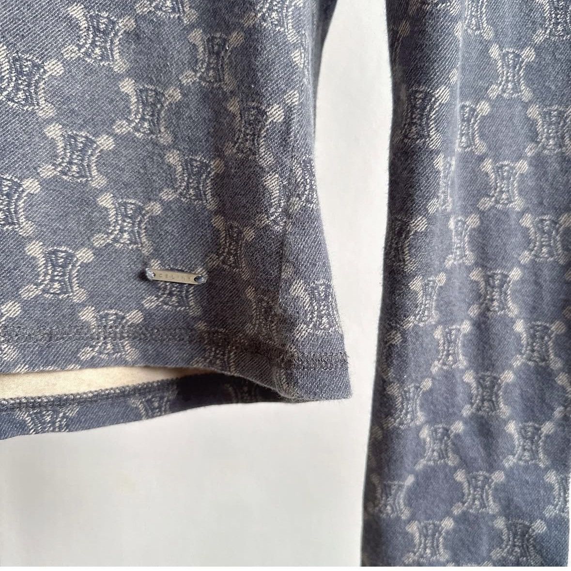Celine Vintage Celine Monogram Long Sleeve Top Size L / US 10 / IT 46 - 2 Thumbnail