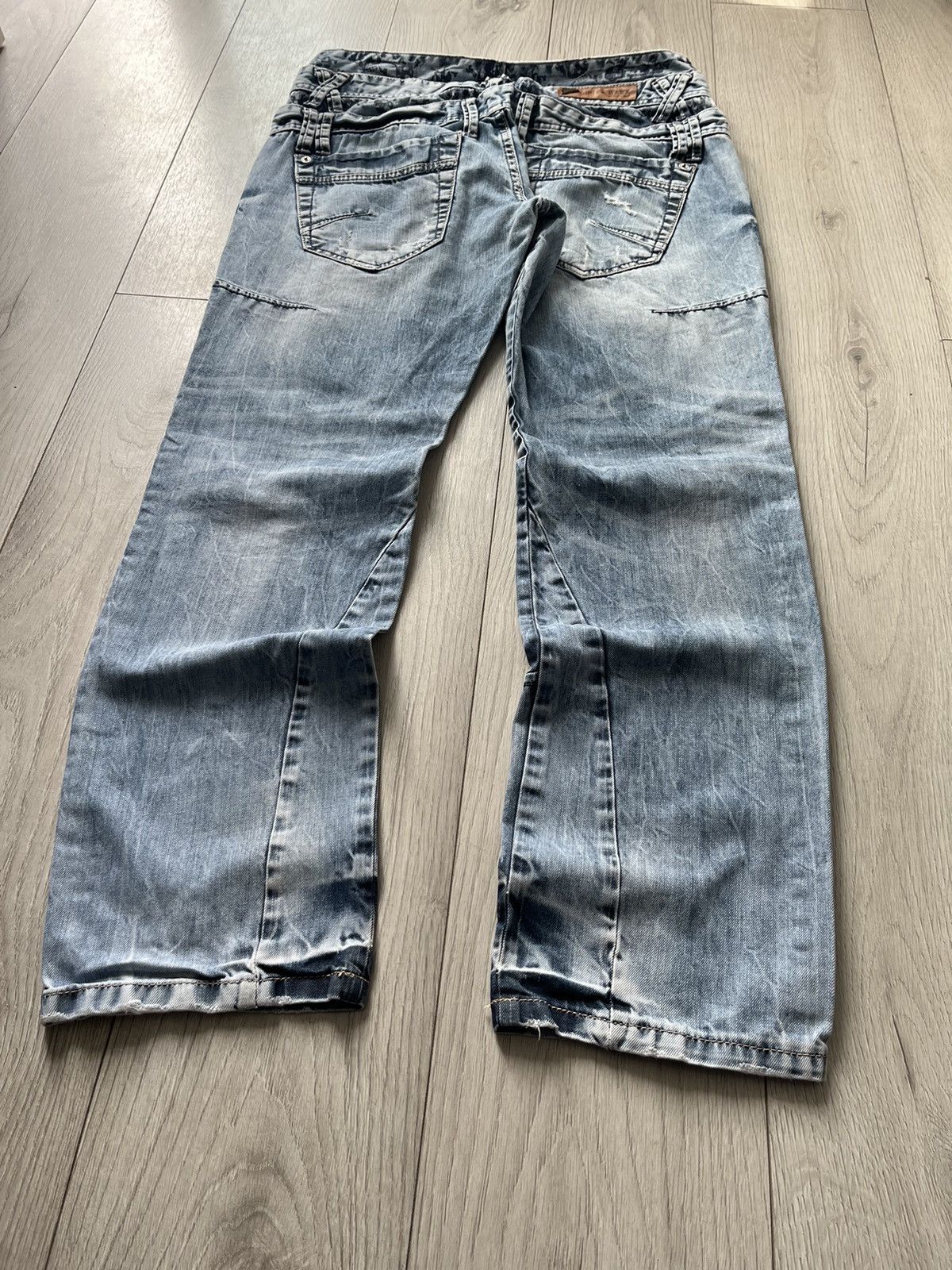 Japanese Brand cyber y2k denim distressed skate streetwear wideleg archive Size US 34 / EU 50 - 11 Thumbnail