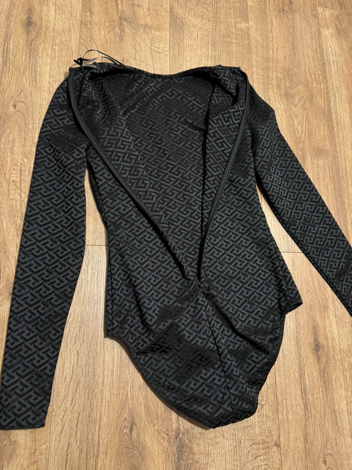 Versace Versace La Greca black monogram bodysuit, size S Size S / US 4 / IT 40 - 8 Thumbnail