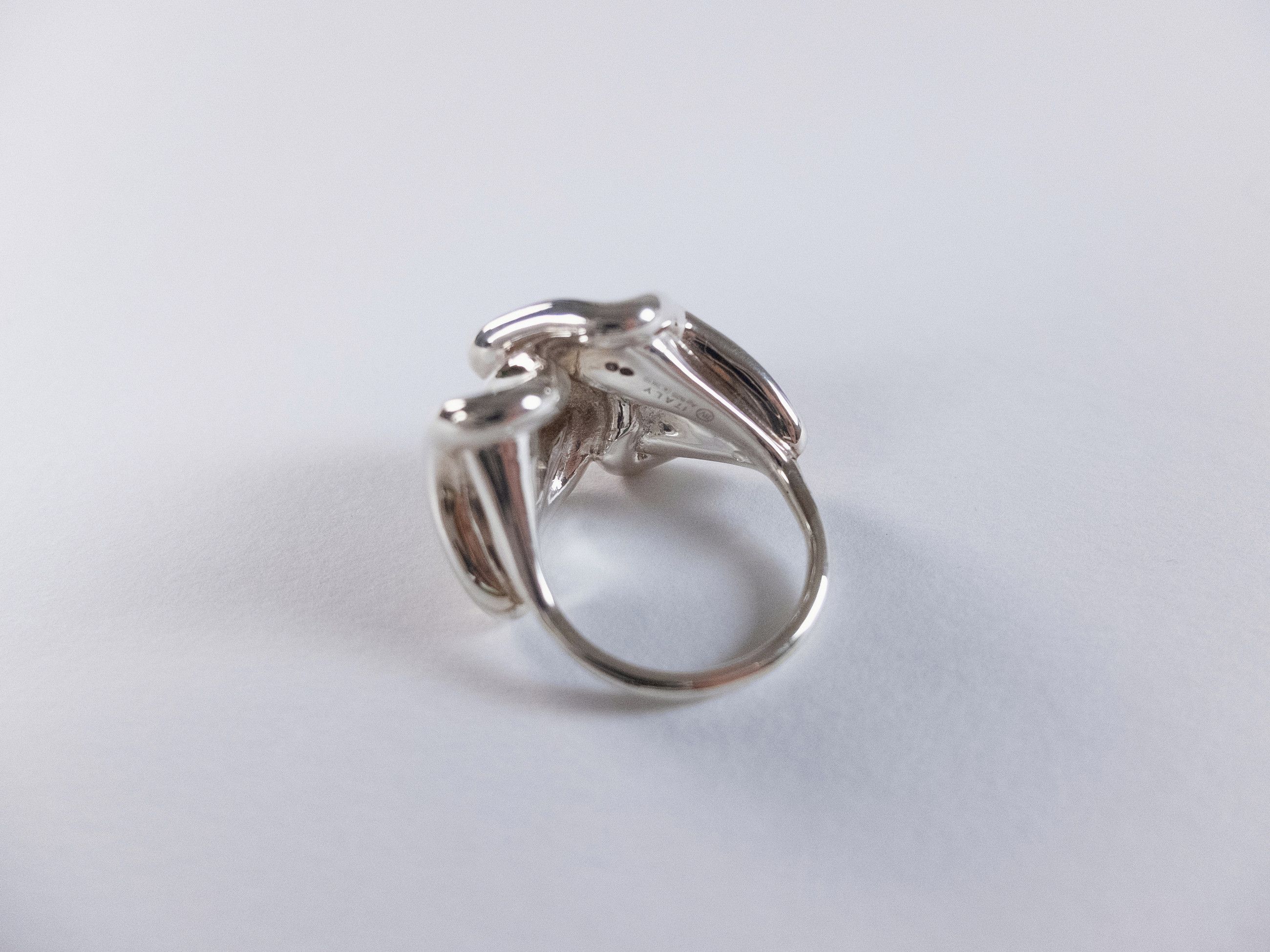 Bottega Veneta BOTTEGA VENETA Whirl Sterling silver abstract ring 9.5 / 21 Size ONE SIZE - 3 Thumbnail