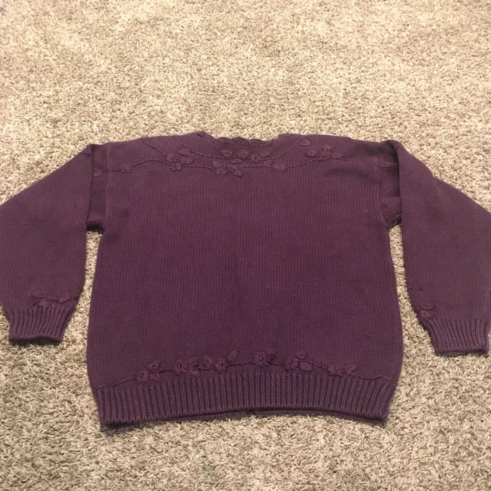 Vintage VINTAGE D.B.L. Purple Knit Sweater Cardigan Woman L Floral Button Up 1980s Womens Men’s? Size L / US 10 / IT 46 - 4 Thumbnail