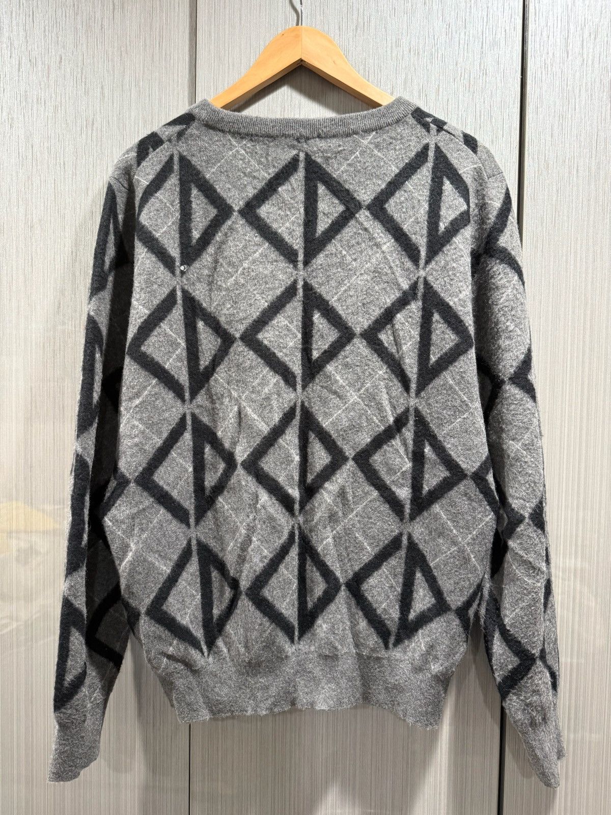 Dior Dior Grey Diamond Knit Sweater Size US L / EU 52-54 / 3 - 2 Thumbnail