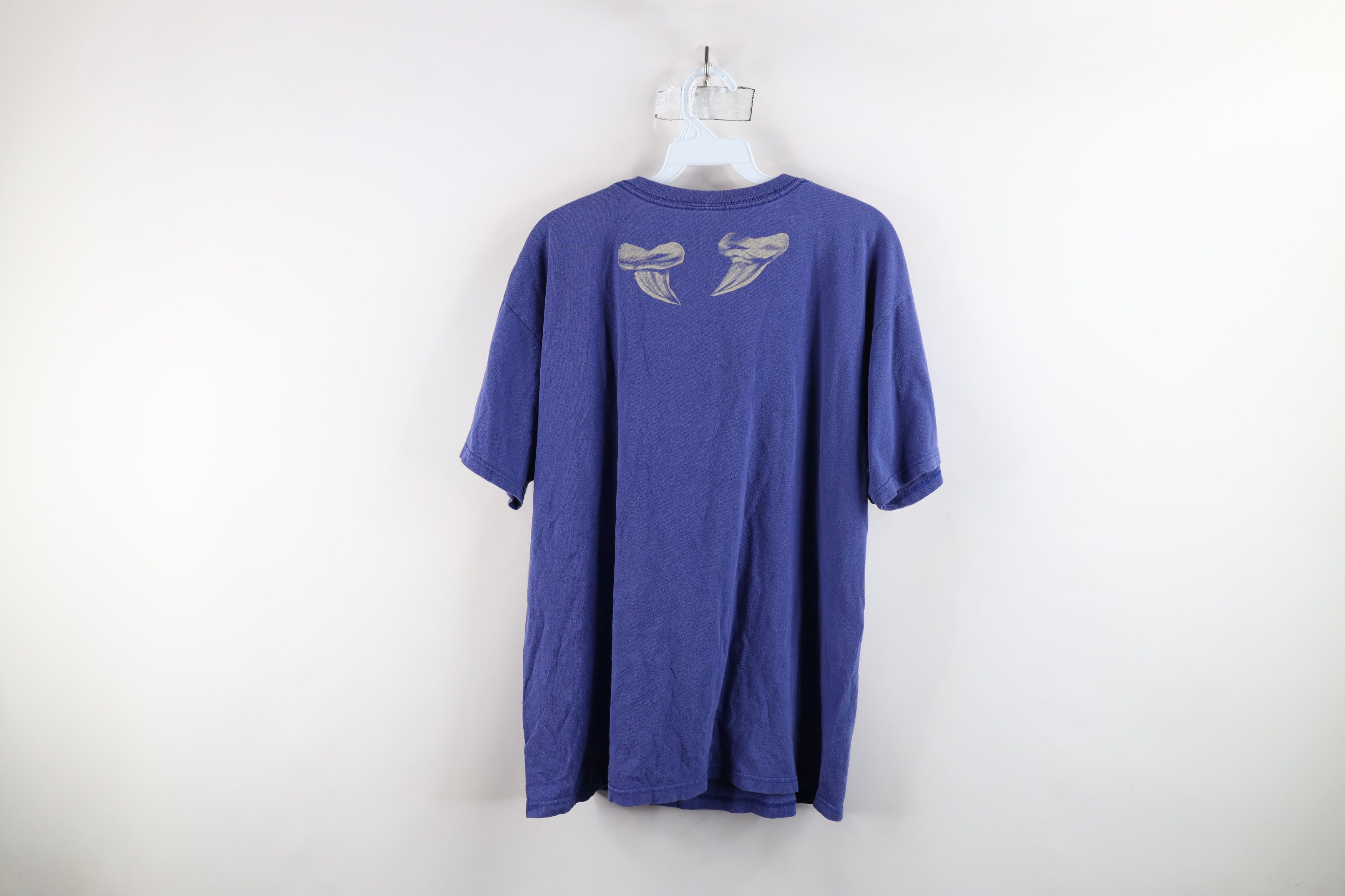 Vintage Vintage 90s Spell Englewood Beach Shark Tooth T-Shirt Blue Size US L / EU 52-54 / 3 - 11 Thumbnail