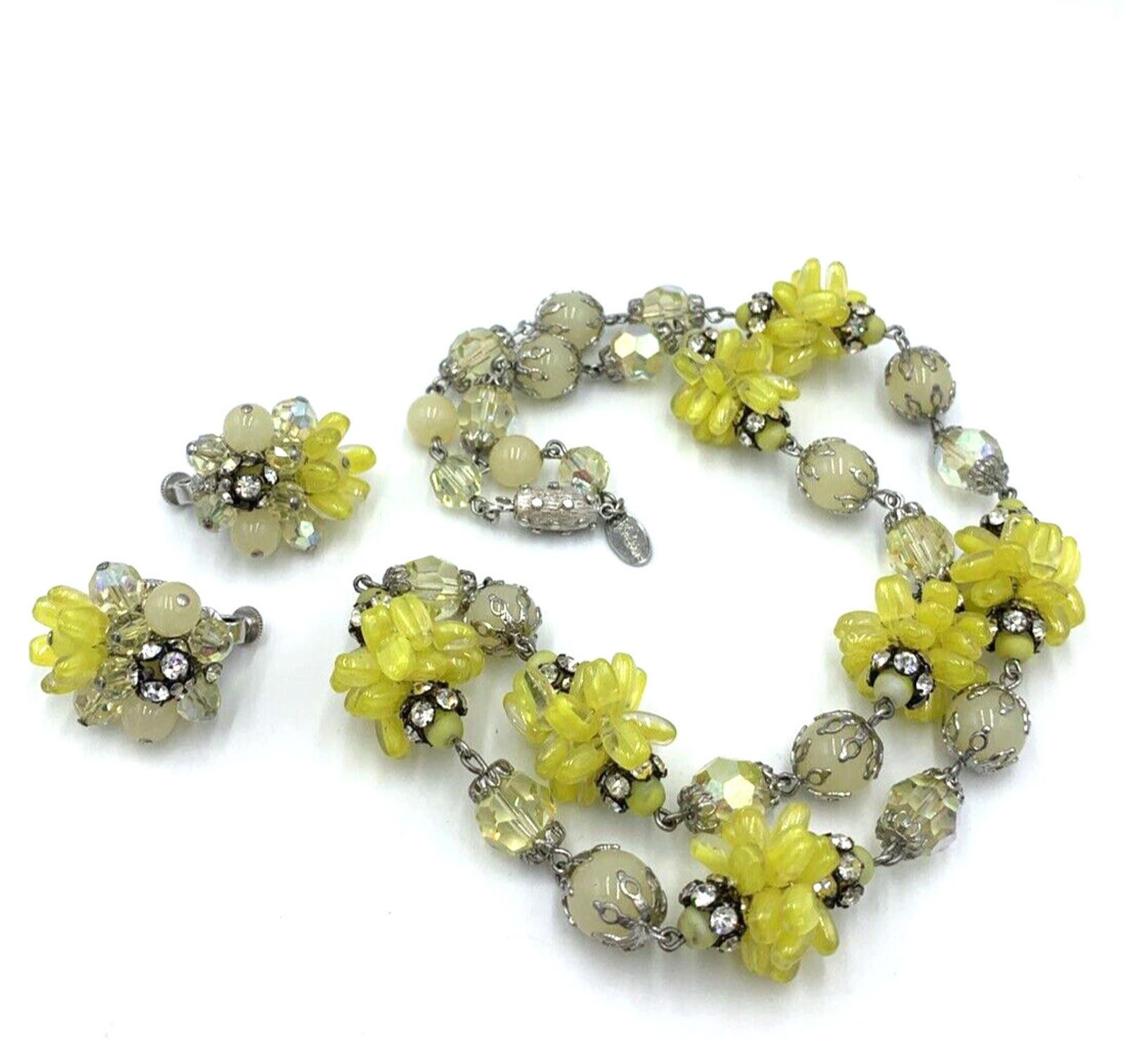 Other Vendome Yellow Glass Bead Cluster AB Necklace & Earrings Size ONE SIZE - 3 Thumbnail