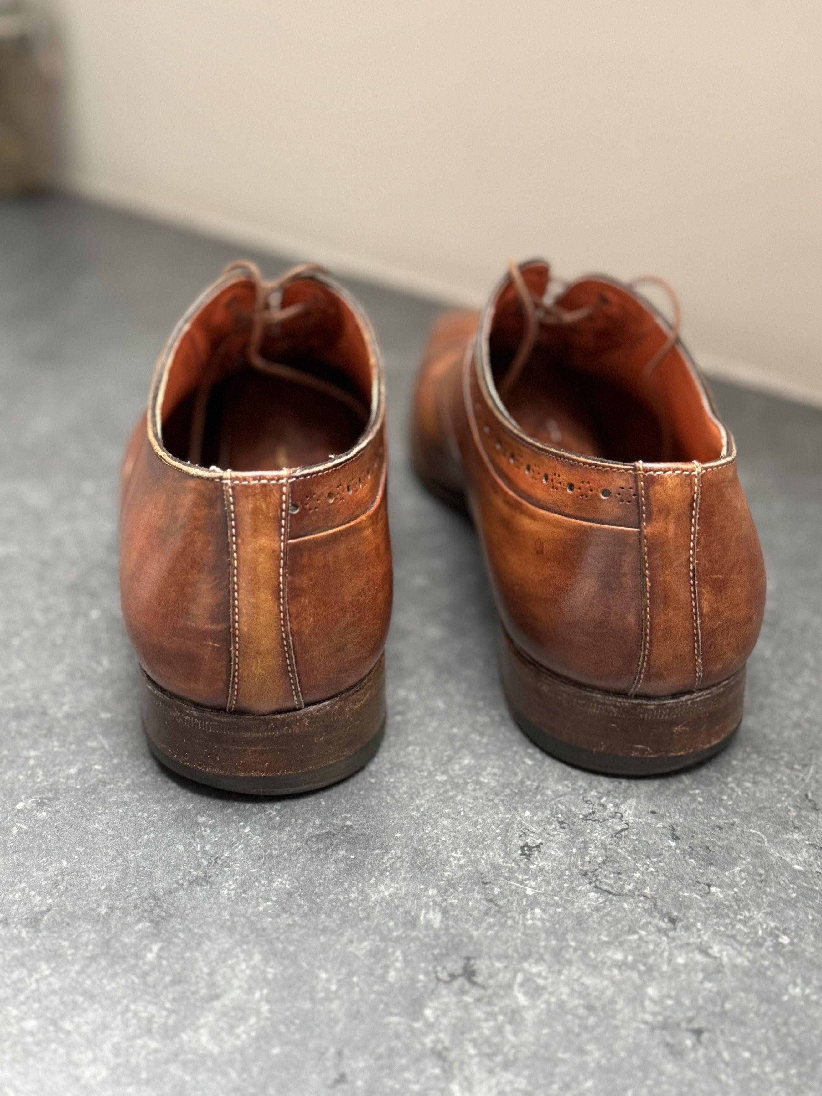 Santoni Men's brown leather lace-up shoe Size US 11.5 / EU 44-45 - 4 Thumbnail