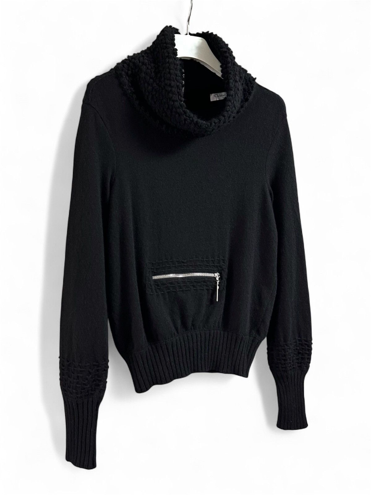 Dior Christian Dior John Galliano Wool Chunky Zip Neck, Size M Size M / US 6-8 / IT 42-44 - 2 Thumbnail