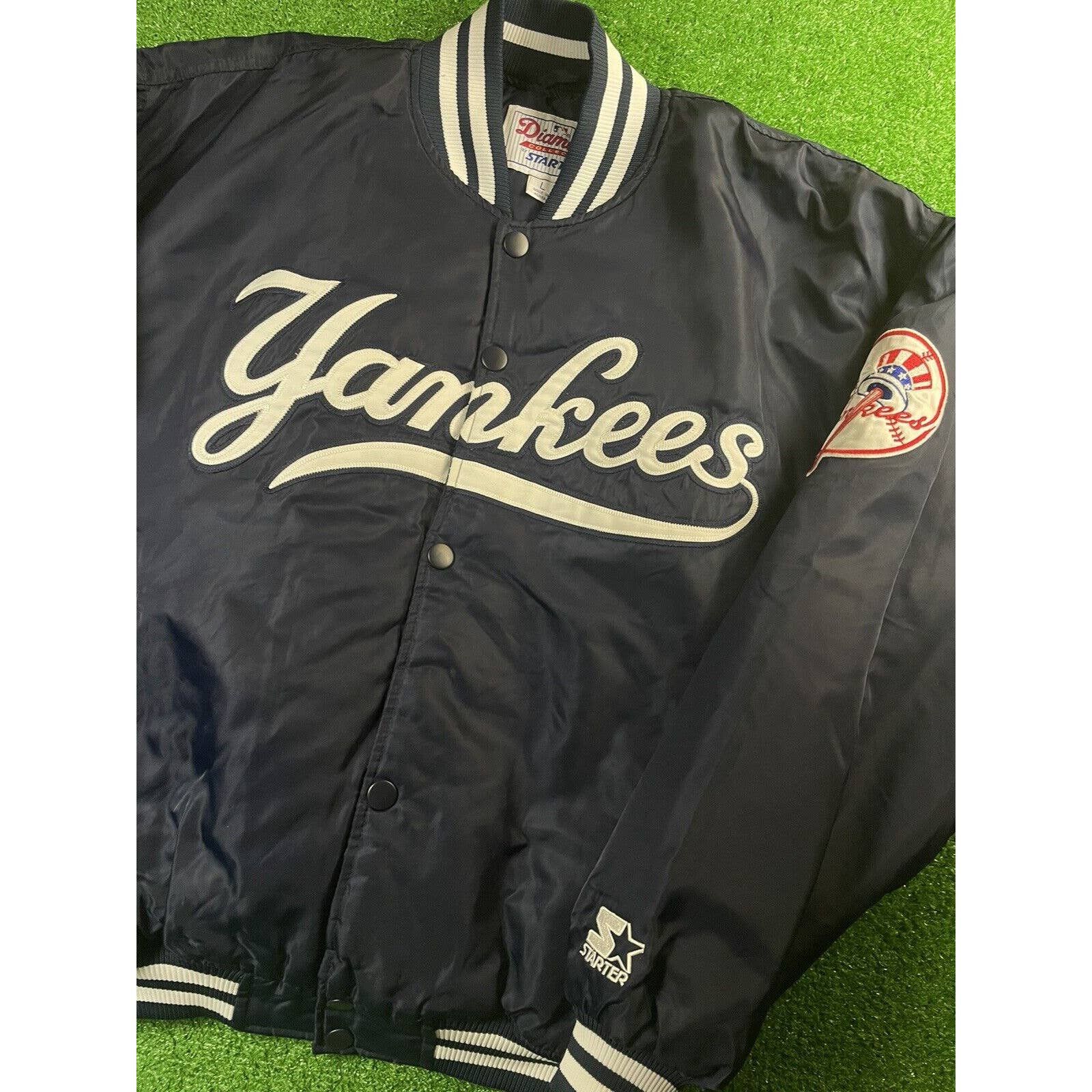 RARE Vintage 90s New York Yankees Satin Jacket Yankees Sweater 