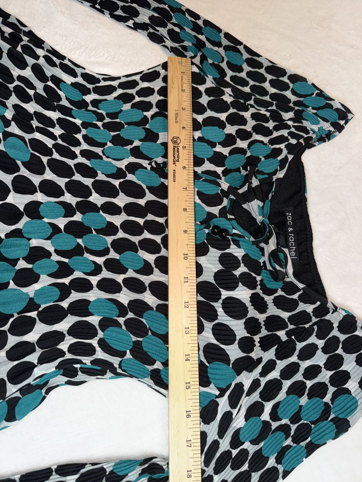 Other Zac & Rachel Y2K Peasant Top Teal Polka Dot Ruffle Blouse Size S / US 4 / IT 40 - 7 Thumbnail