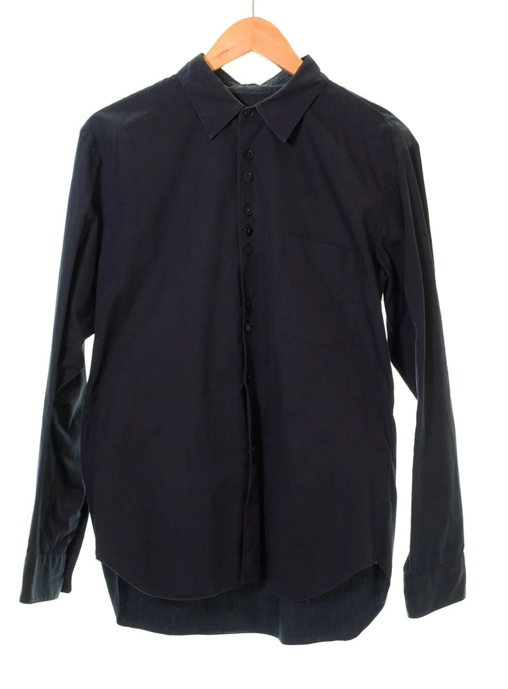Comme des Garcons Shirt Long Sleeve Plain Button Up Cotton BLACK Size US S / EU 44-46 / 1 - 1 Thumbnail