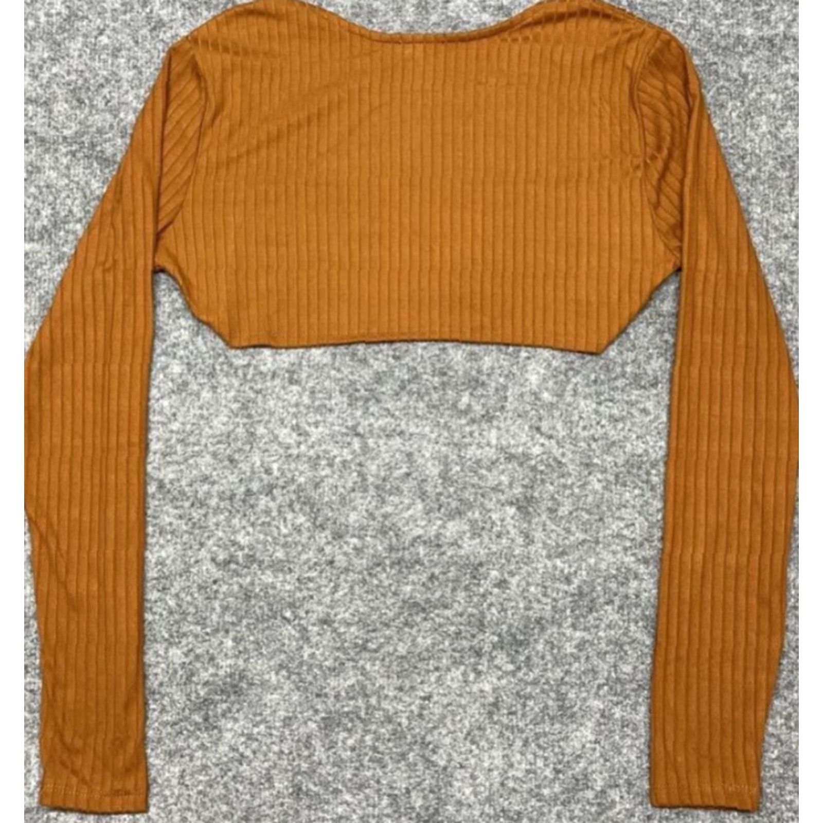 Vintage Rue21 Shrug Womens M Brown Long Sleeve Open Front Stretch New Size M / US 6-8 / IT 42-44 - 4 Thumbnail