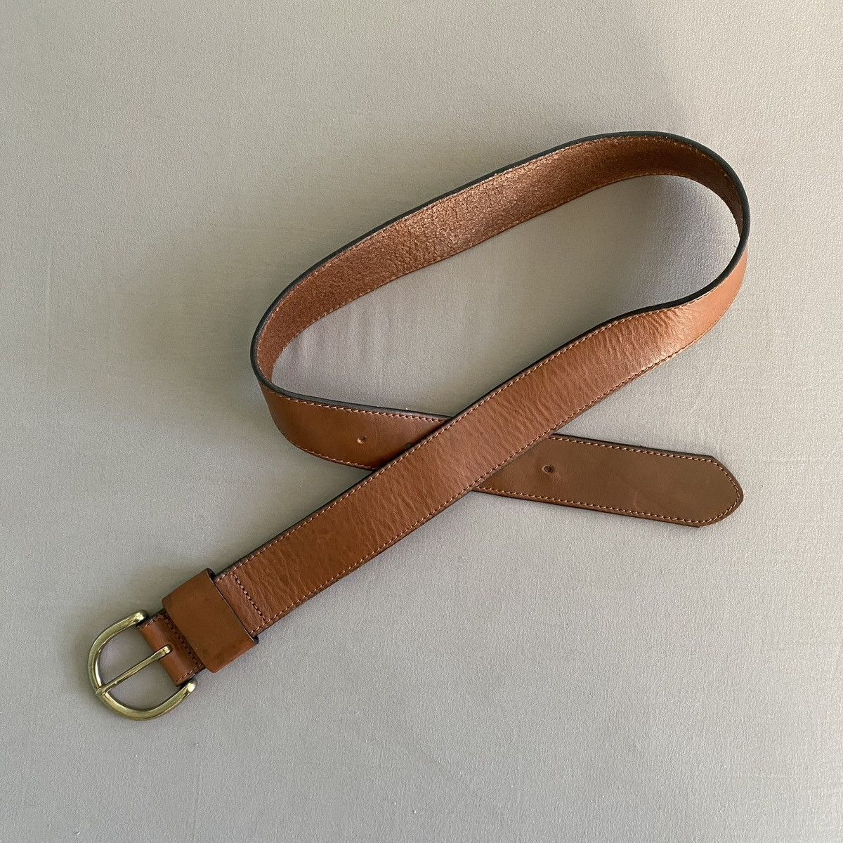 Other Vintage Style 1937 Brown Leather Belt Size ONE SIZE - 2 Thumbnail