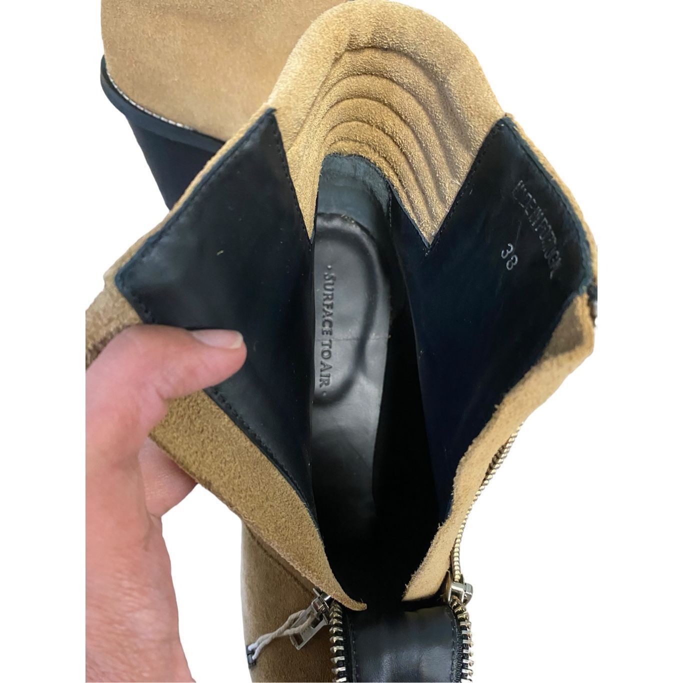 Surface To Air Surface To Air Suede Leather Chunky Heel Ankle Booties in Be Size US 7.5 / IT 37.5 - 6 Thumbnail