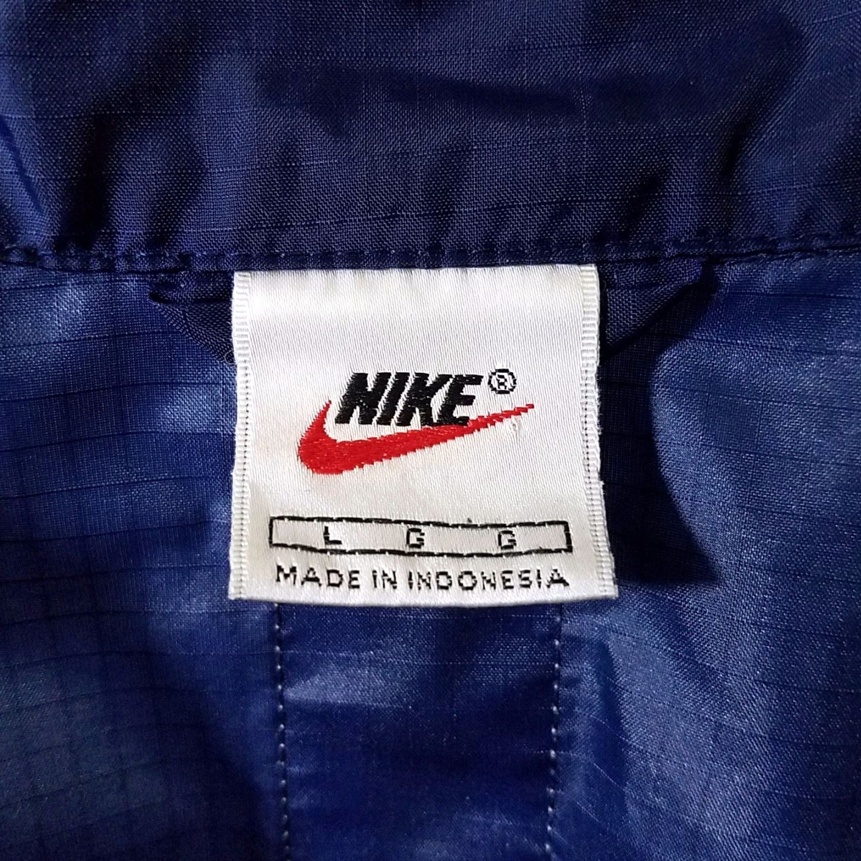 Nike VINTAGE Nike Windbreaker Jacket Mens Size Large 90s Racer Racing Stripe Oversize Blue Zip Size US L / EU 52-54 / 3 - 6 Thumbnail