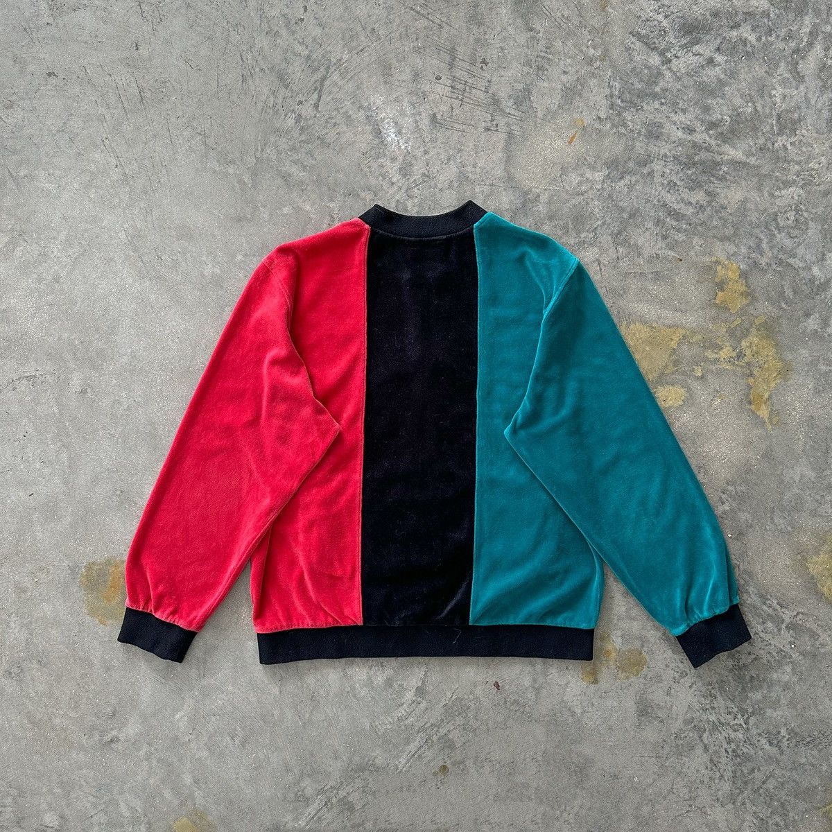 Supreme SS18 Supreme Velour Zip Up jacket size XL black red teal Size US XL / EU 56 / 4 - 5 Thumbnail