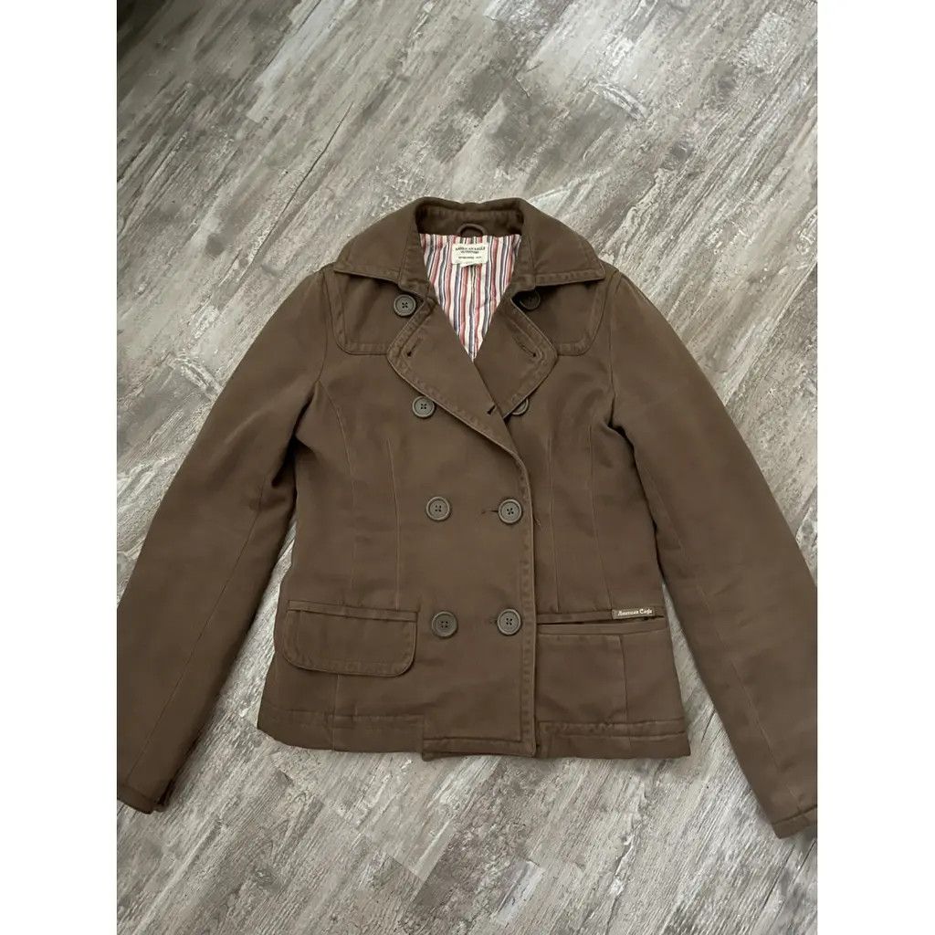 Other American Eagle Brown Peacoat - Cotton, XS - Striped Lining Size XS / US 0-2 / IT 36-38 - 1 Thumbnail