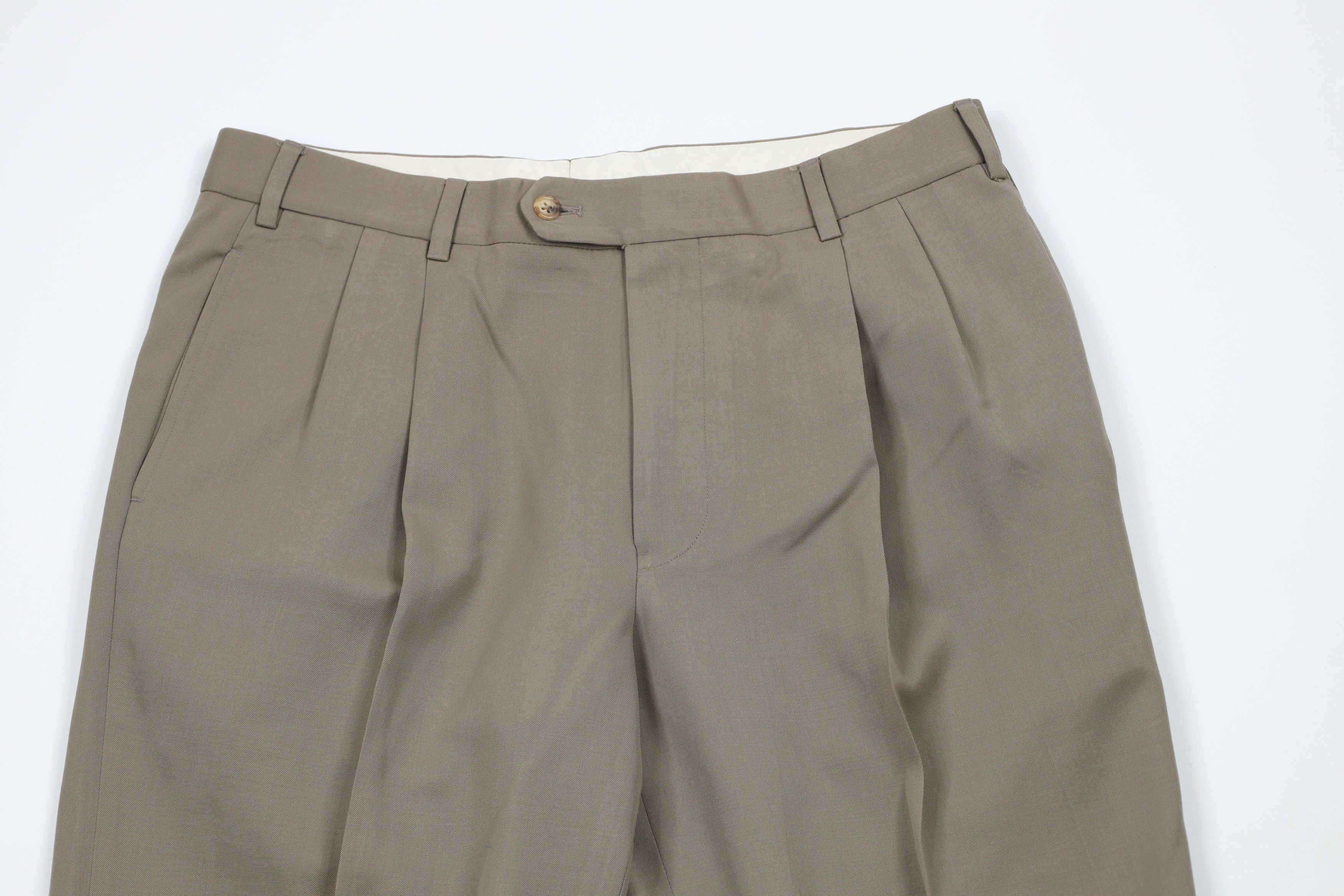 Brooks Brothers × Vintage Vintage 90s Brooks Brothers Cuffed Wide Leg Chino Pants Size US 34 / EU 50 - 2 Thumbnail