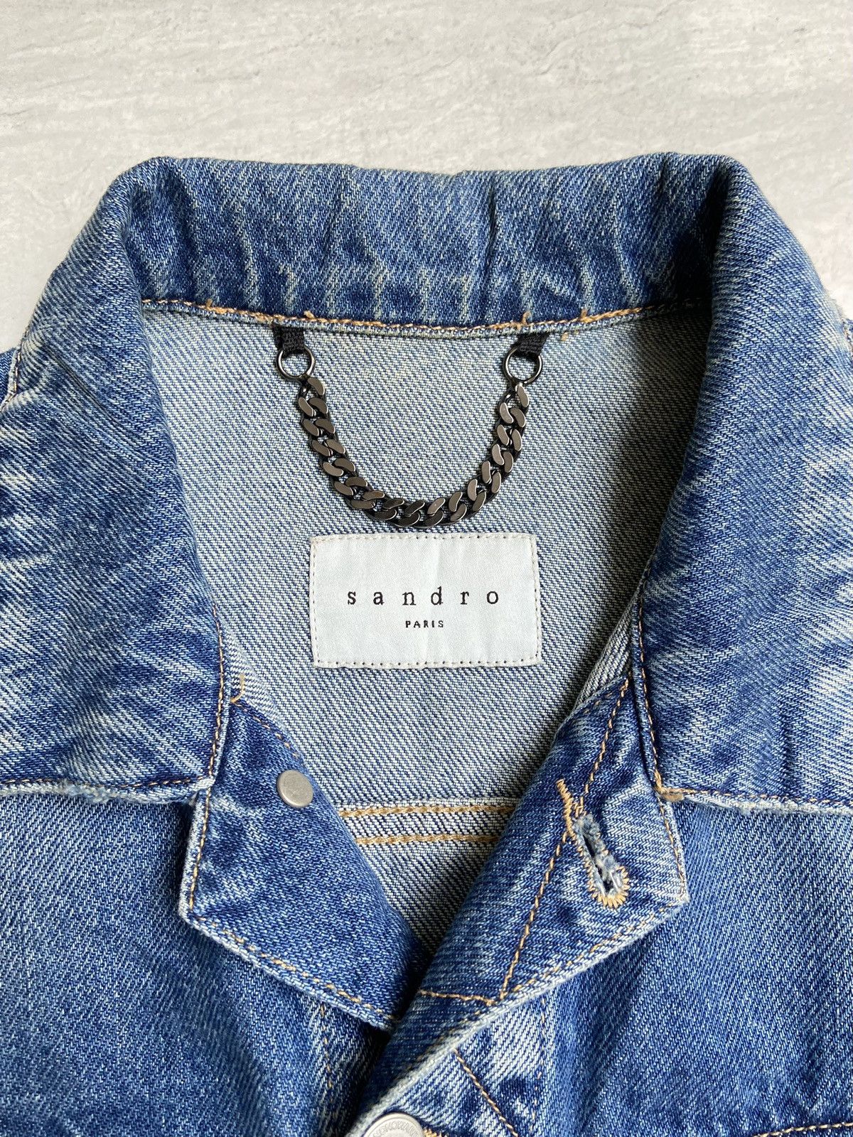 Sandro SANDRO PARIS Denim Jacket Size S / US 4 / IT 40 - 10 Thumbnail