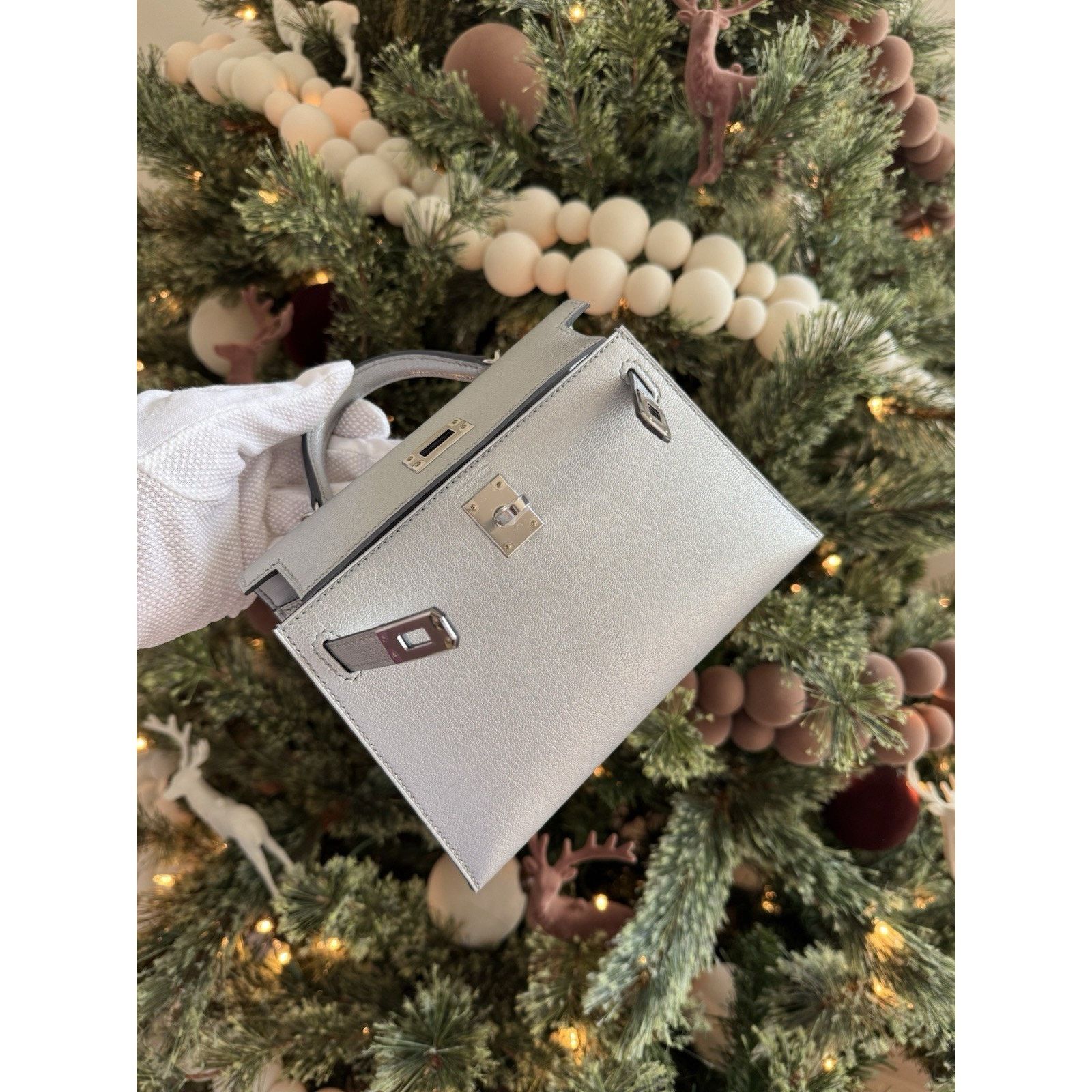 Hermes Mini Kelly 20 Sellier Argent Chevre Chamkilight Palladium Size ONE SIZE - 14 Thumbnail