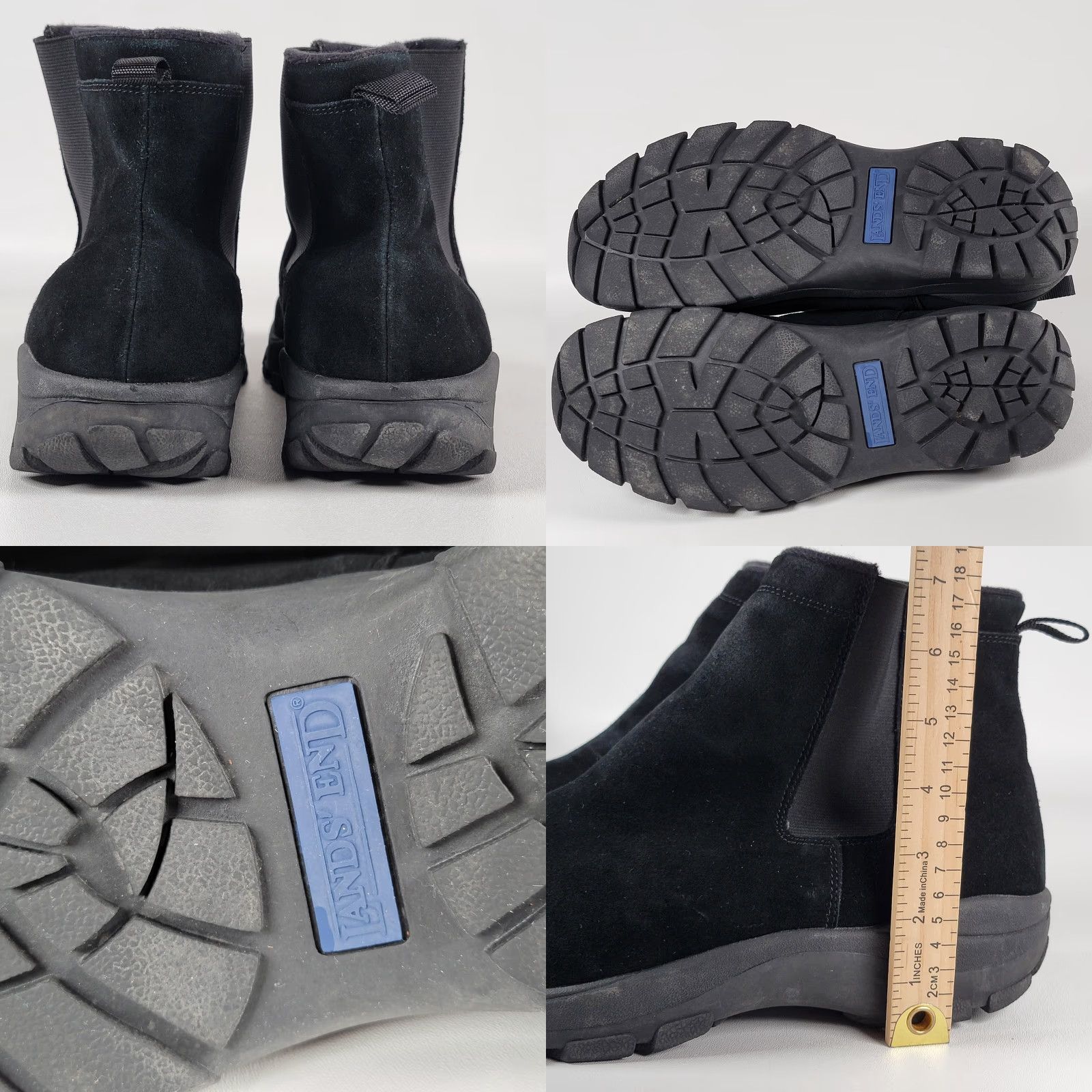 Lands' End VINTAGE Lands' End Dark Black Suede Pull-On Ankle Boots Men Size 13 Black Suede Leather Upper Men Ankle Boots 79246 Size US 13 / EU 46 - 8 Thumbnail