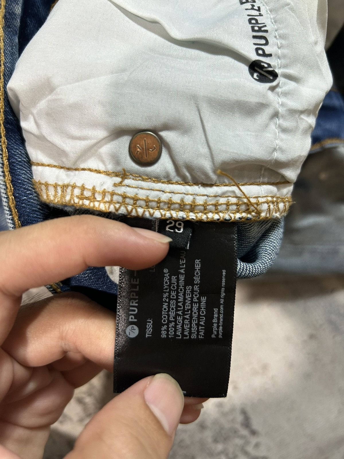 Purple Brand Purple Brand Blue Washed Paint Denim Size US 29 - 9 Thumbnail