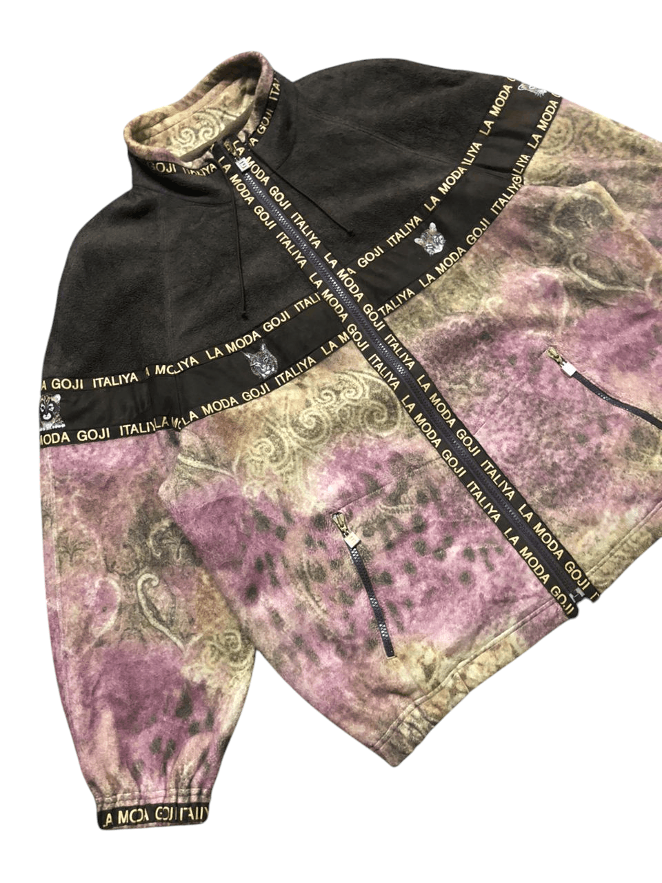 Japanese Brand Vintage La Moda Goji Full print Fleece Zipper Jacket Size L / US 10 / IT 46 - 5 Thumbnail
