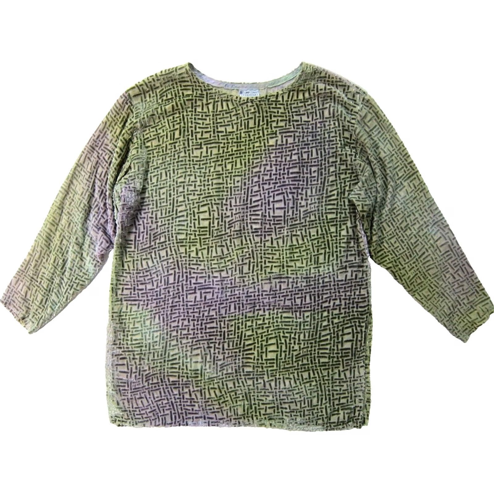 Velvet Kay Chapman Green Velvet Sheer Silk High Neck Long Sleeve Tunic Blouse Women M Size M / US 6-8 / IT 42-44 - 6 Thumbnail