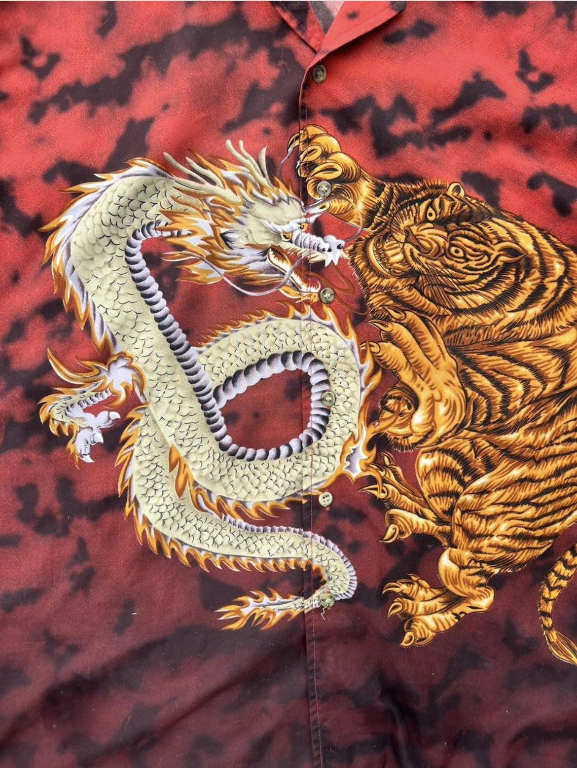 Other Super sick Y2k Vintage Tiger/Dragon graphic button-up shirt Size US L / EU 52-54 / 3 - 2 Thumbnail