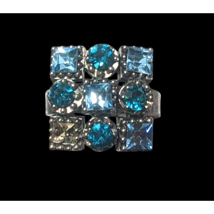 Other Vintage Blue And Silver Tone Signed Adjustable Statement Rin Size ONE SIZE - 9 Thumbnail