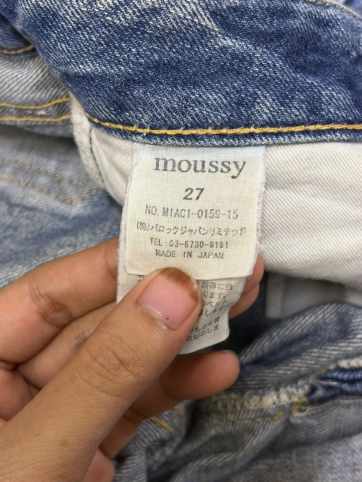 MOUSSY Vintage Japanese Moussy Sashiko Distress Bootcut Jeans Size 29" - 5 Thumbnail