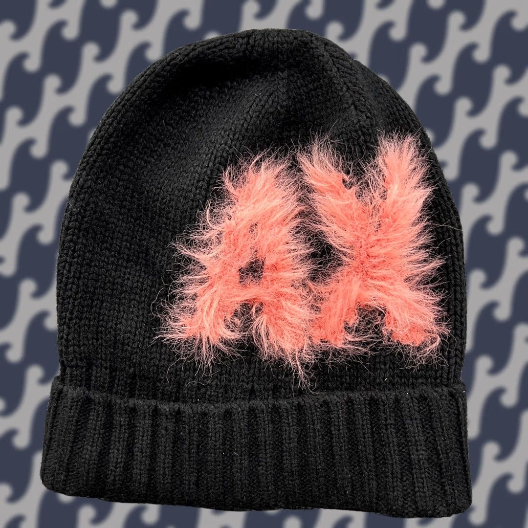 Armani Exchange Armani Exchange Beanie Hat One Size Black Pink Wool Blend Fuzzy Womens Knitted Size ONE SIZE - 1 Thumbnail