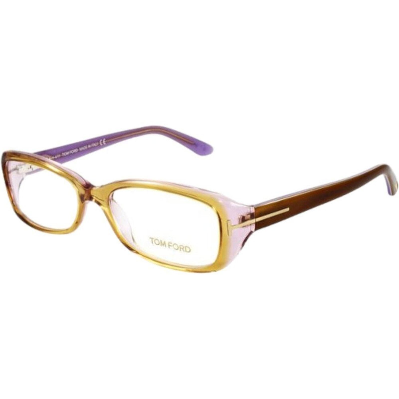 Tom Ford TOM FORD Dark Brown & Purple Rectangle Eyeglasses 54-16-135 Size ONE SIZE - 1 Thumbnail