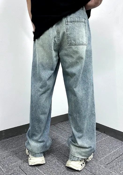 Japanese Brand VIBE Vintage washed loose versatile wide-leg jeans with belt Size US 32 / EU 48 - 8 Thumbnail