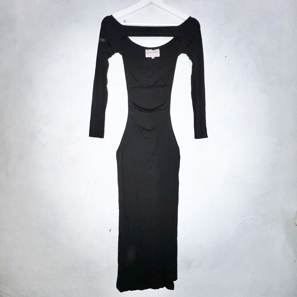 image of Designer Lama Jouni Black Ribbed Maxi Size Xs, Women's