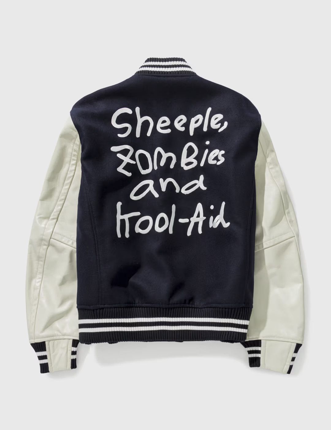 image of Sacai X Madsaki Wool Melton Varsity Jacket, Men's (Size Small)