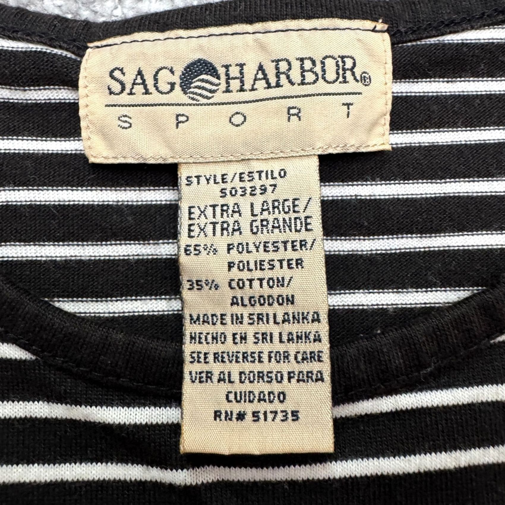Vintage Sag Harbor Tank Top Womens XL Black White Crew Neck Basic Casual Shirt Sleeve Casual Size L / US 10 / IT 46 - 4 Thumbnail
