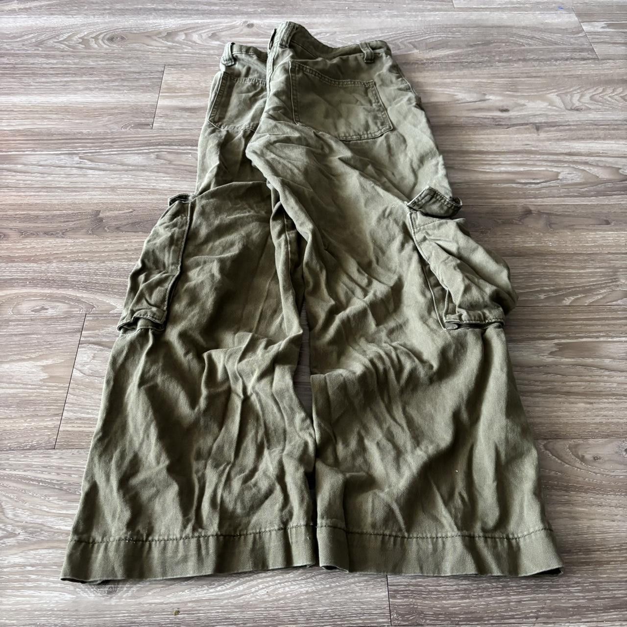 Japanese Brand Crazy Vintage Y2K/2000s Grunge Khaki Skater Cargo Pants! 28x26 Size US 28 / EU 44 - 3 Thumbnail