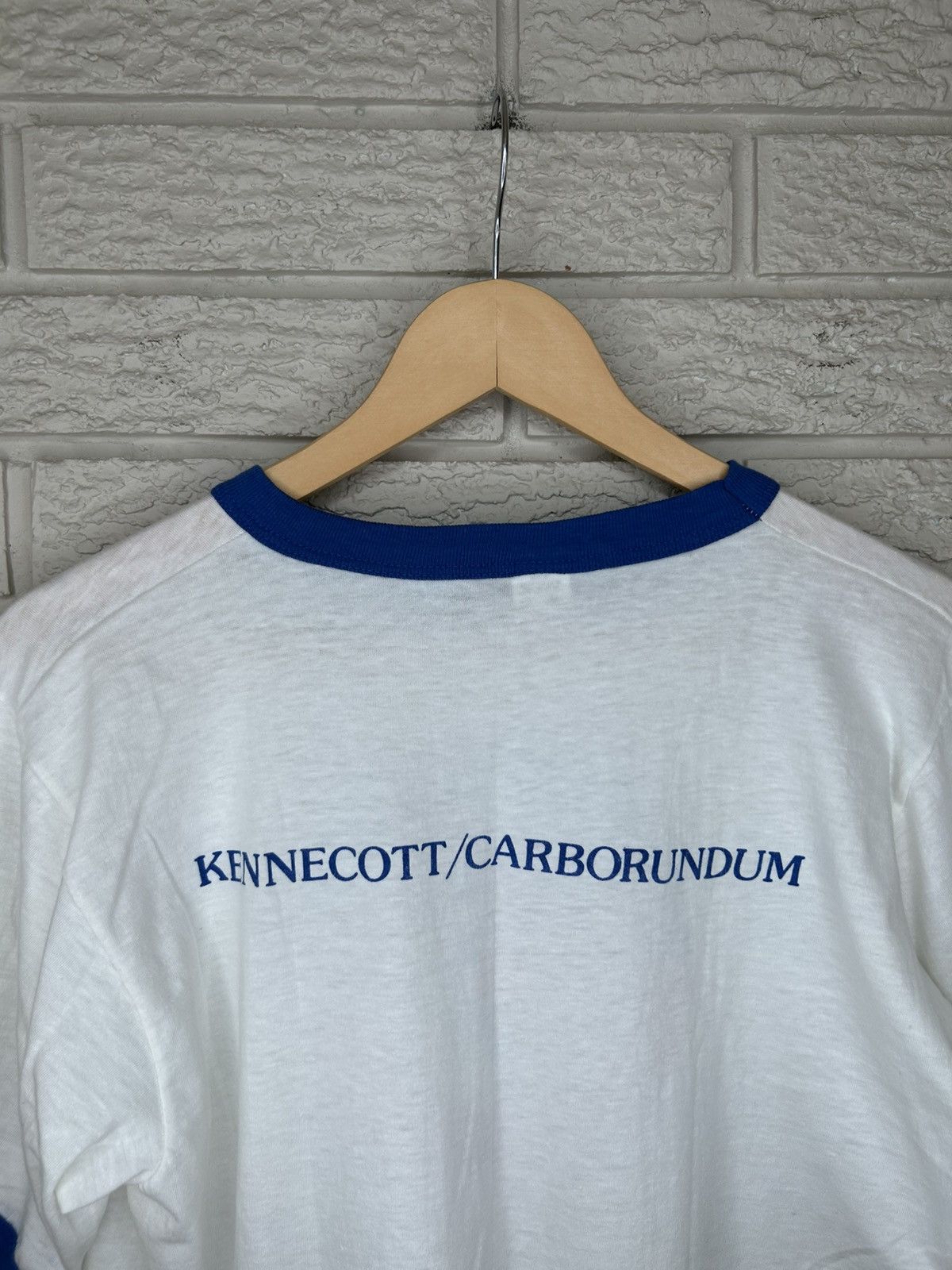 Vintage Vintage 80s USA Olympic Marathon Trial Thin Ringer T Shirt Size US L / EU 52-54 / 3 - 6 Thumbnail