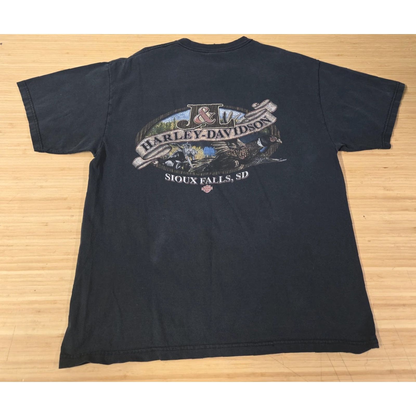 Harley Davidson VINTAGE Harley-Davidson Shirt Mens L Black Graphic Print 90s Sioux Falls SD Biker Motorcycle USA Mens Size US L / EU 52-54 / 3 - 5 Thumbnail